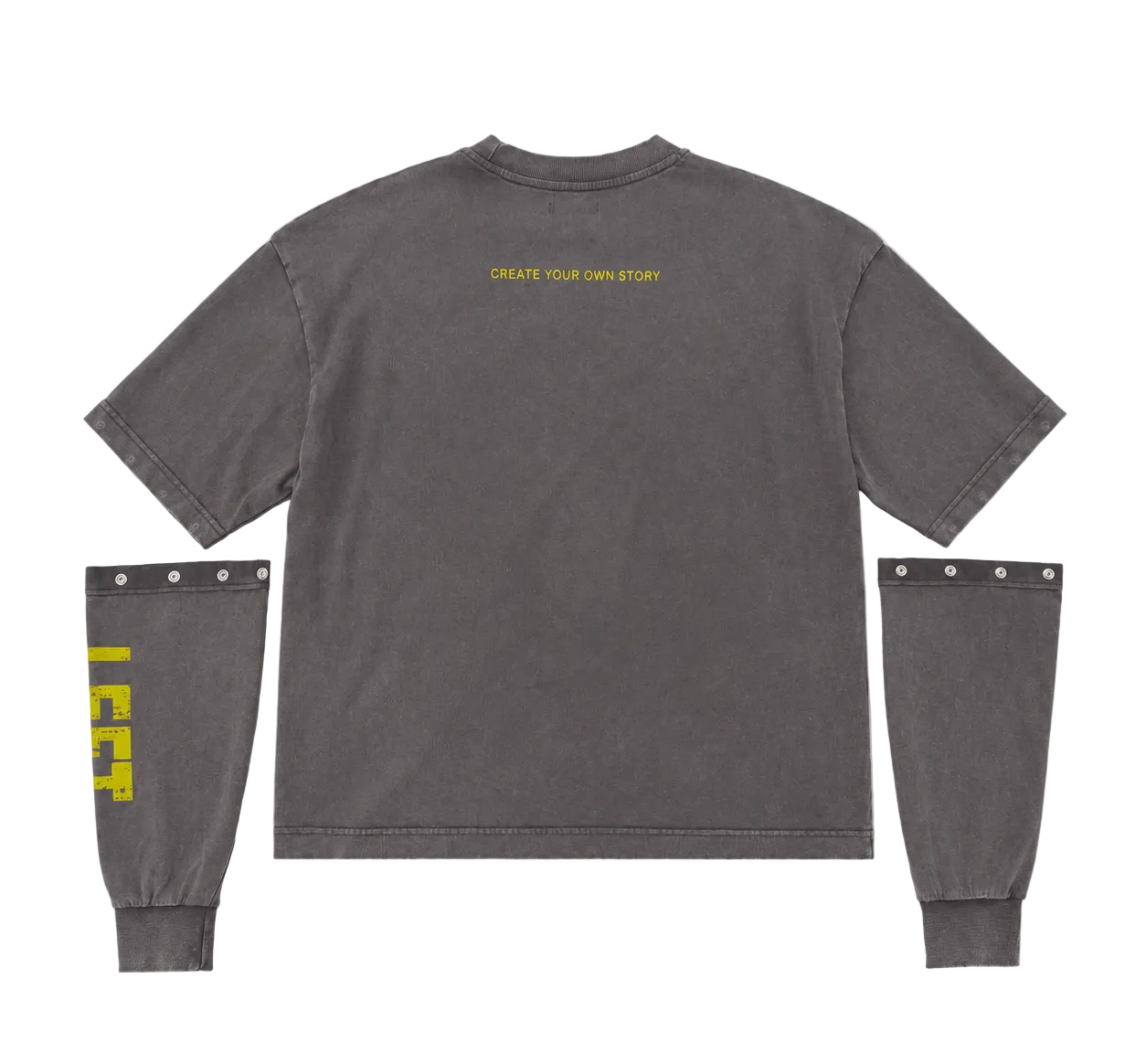 WASHED GREY DETACHABLE LONGSLEEVE