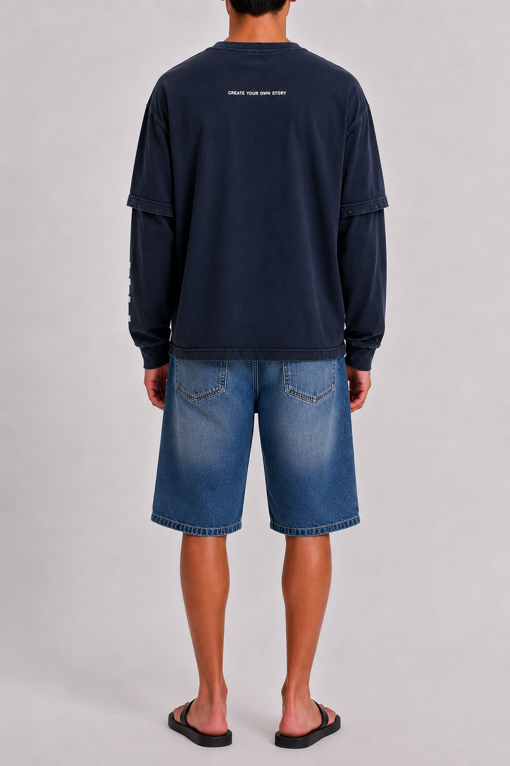 Washed Navy Detachable Longsleeve