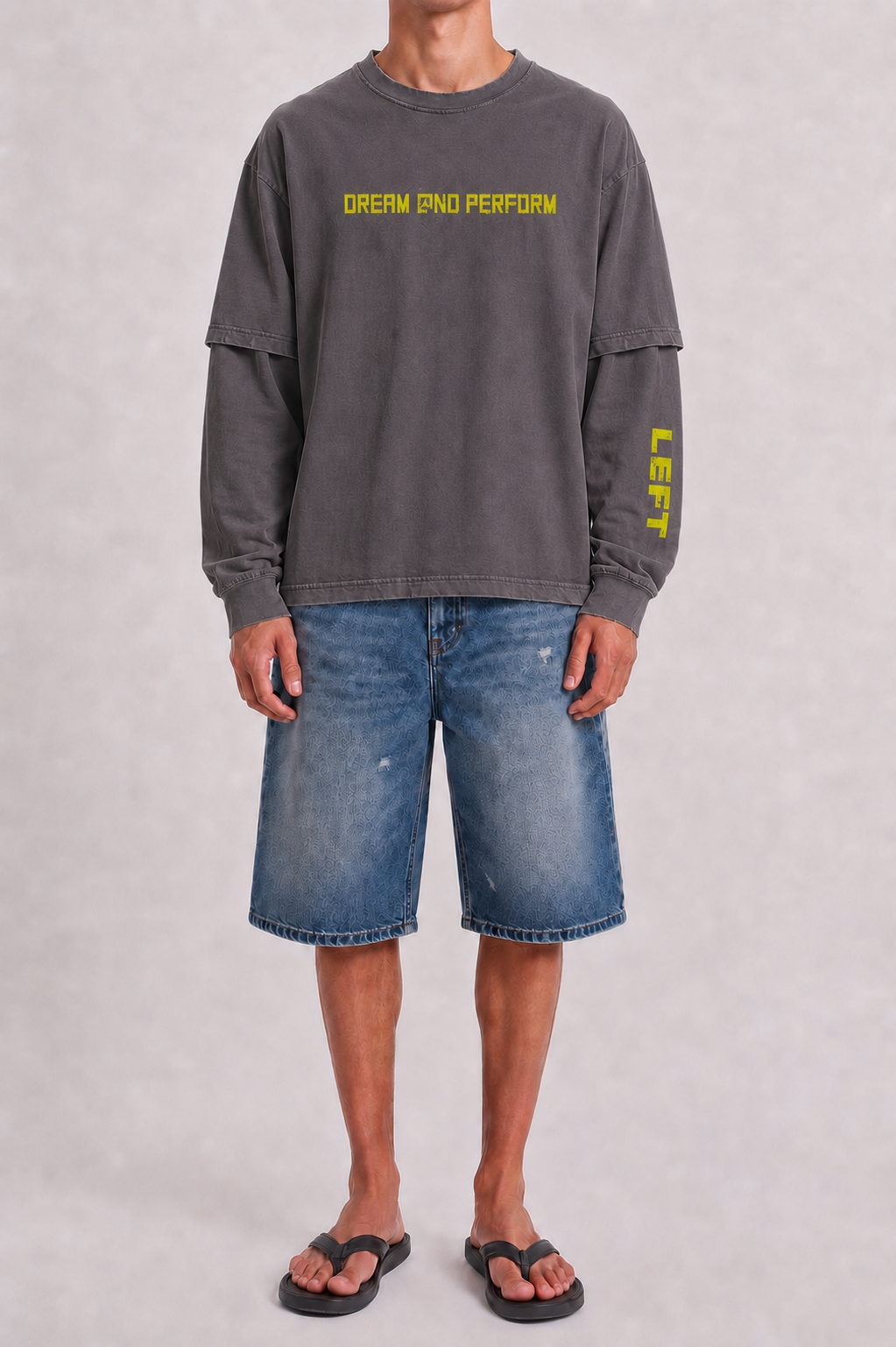 Washed Grey Detachable Longsleeve